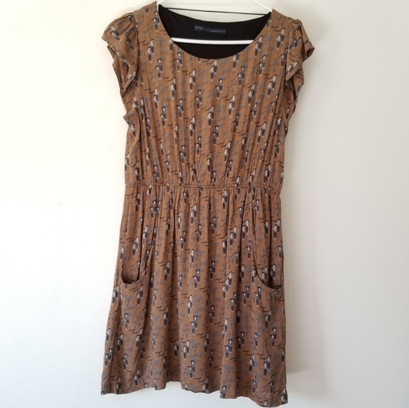 Zara | Dresses | Zara Dog Walking Print 